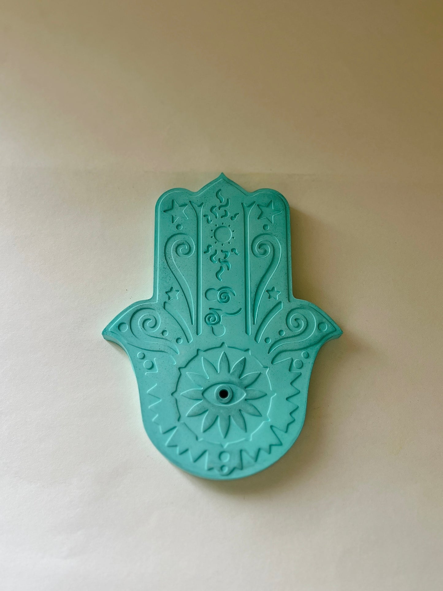 Hamsa Incense Holder – Concrete Vessel | Moonglow