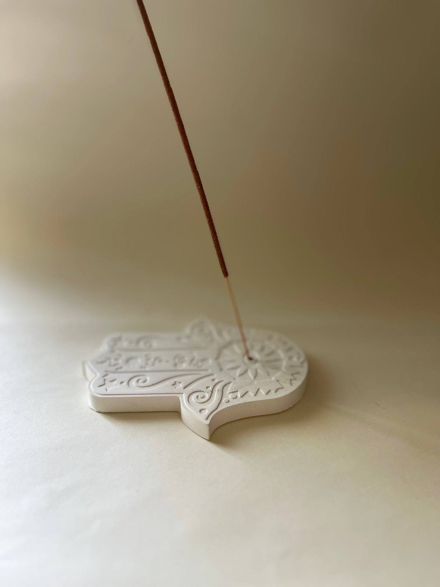 Hamsa Incense Holder – Concrete Vessel | Moonglow