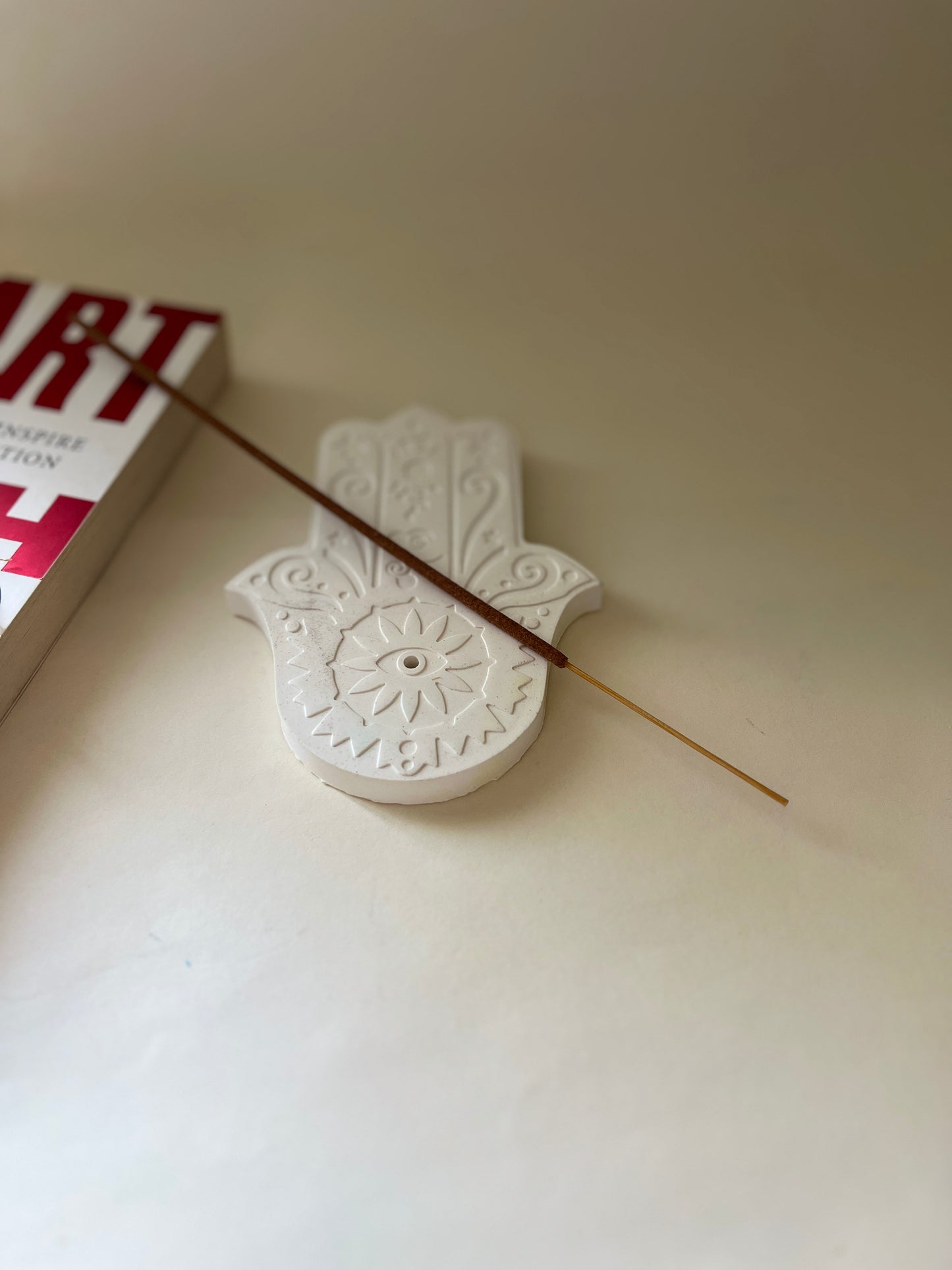 Hamsa Incense Holder – Concrete Vessel | Moonglow