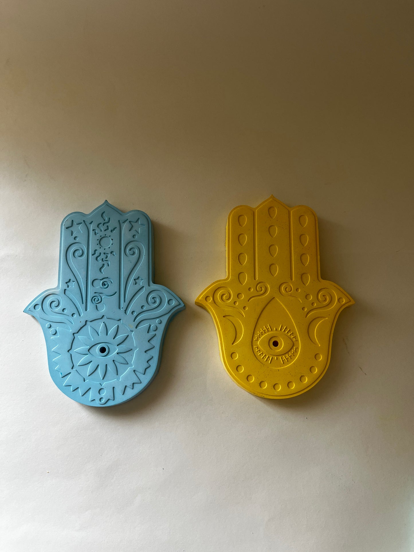 Hamsa Incense Holder – Concrete Vessel | Moonglow : Pack of 2