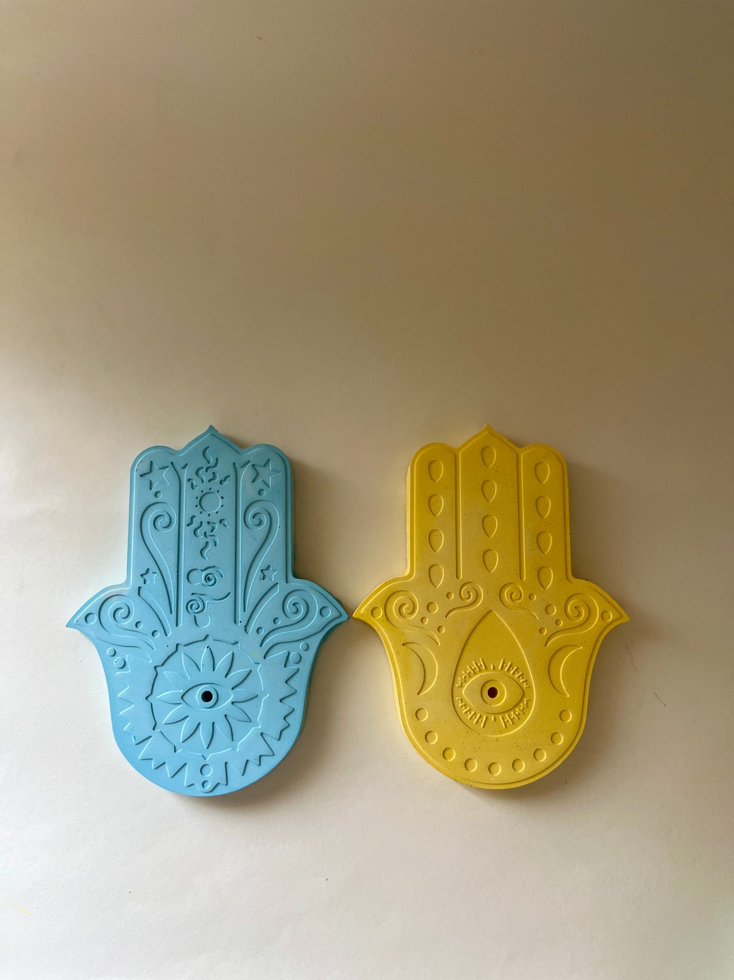 Hamsa Incense Holder – Concrete Vessel | Moonglow : Pack of 2