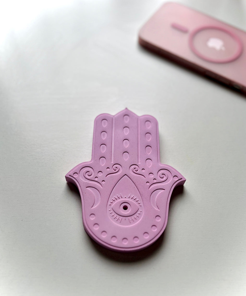 Hamsa Incense Holder – Concrete Vessel | Moonglow