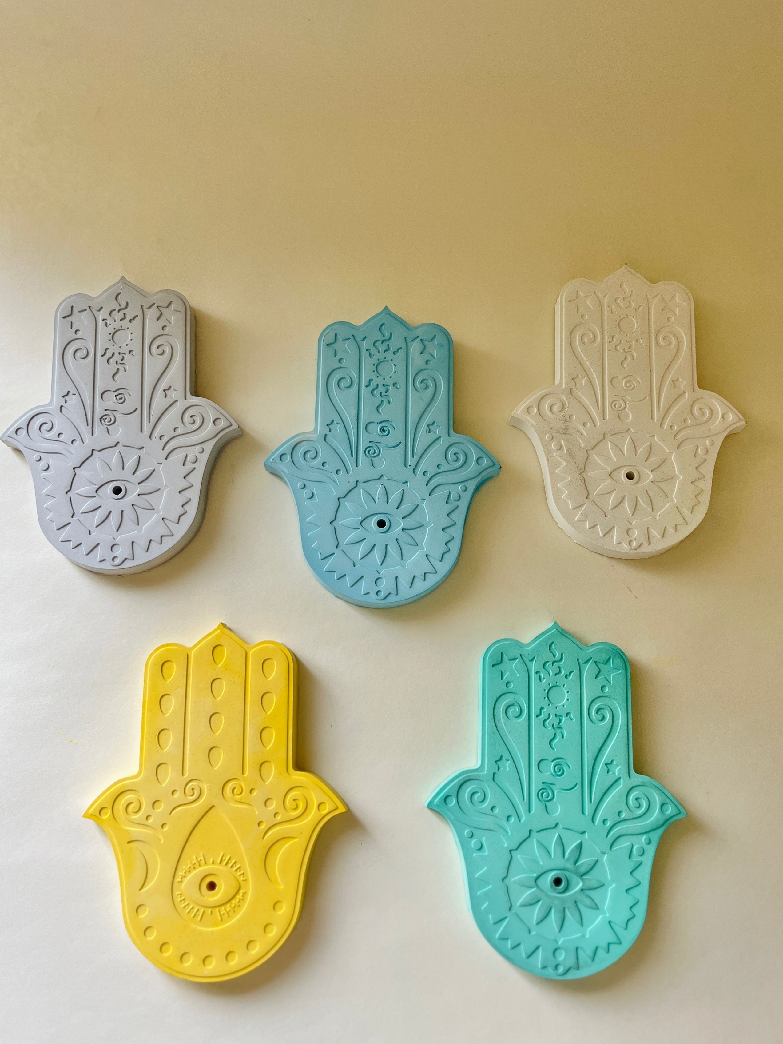 Hamsa Incense Holder – Concrete Vessel | Moonglow
