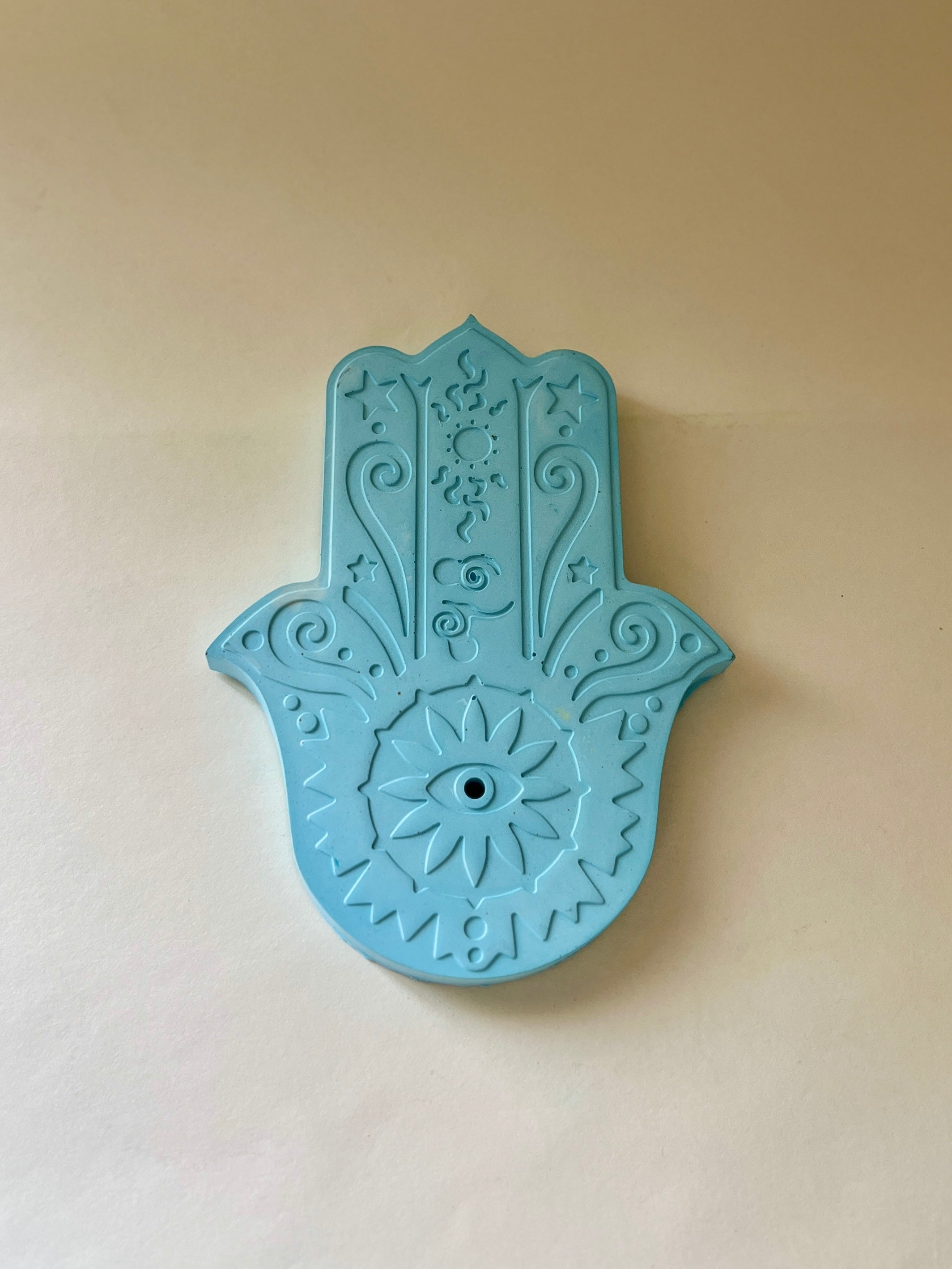 Hamsa Incense Holder – Concrete Vessel | Moonglow