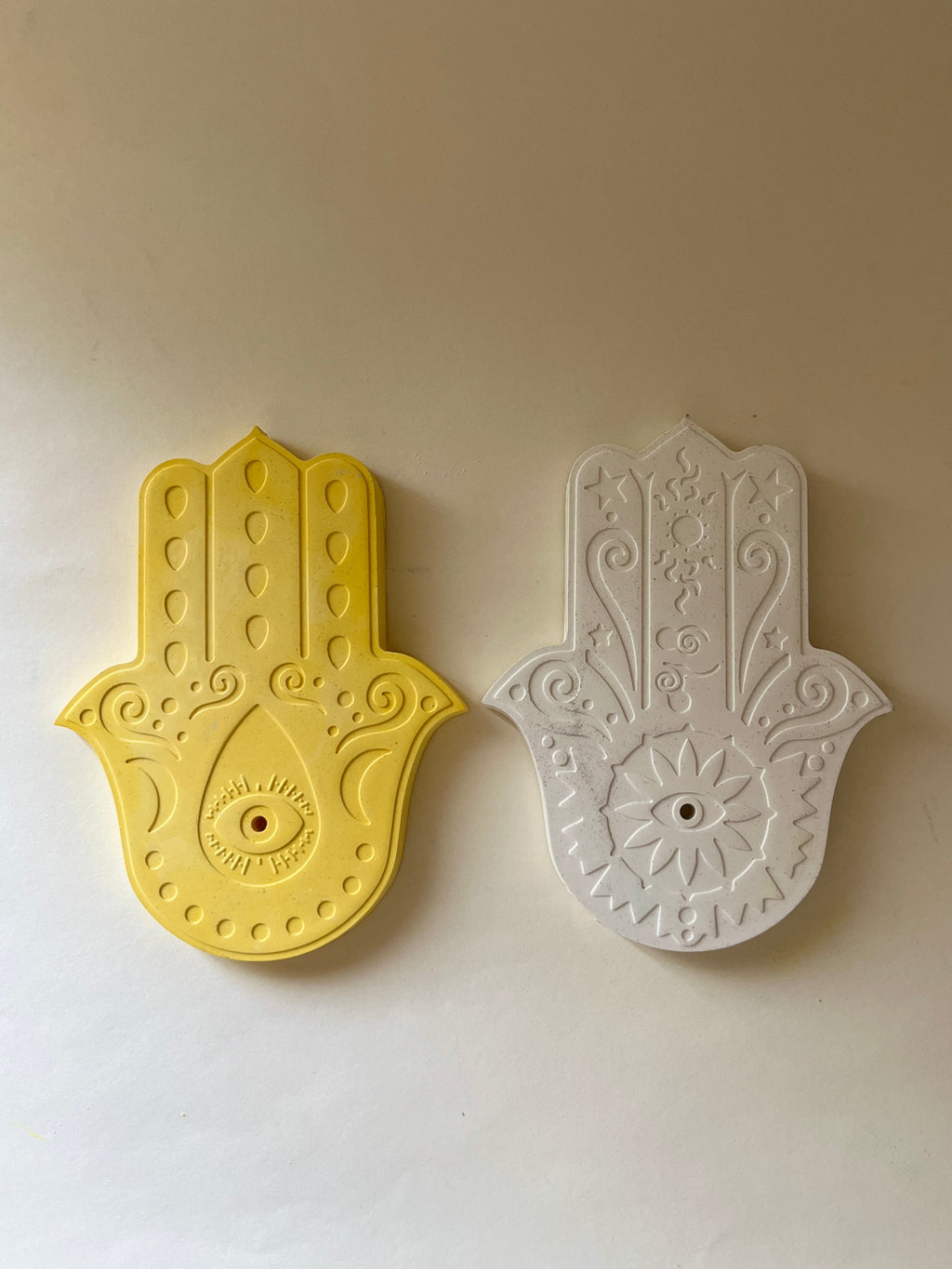Hamsa Incense Holder – Concrete Vessel | Moonglow : Pack of 2