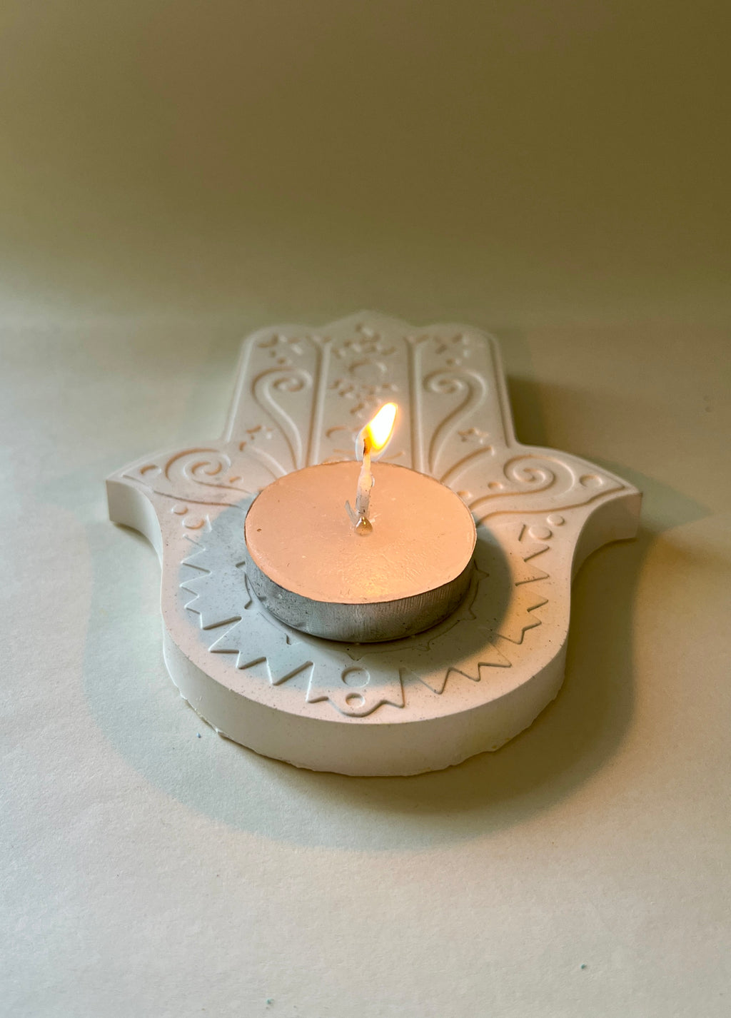 Hamsa Incense Holder – Concrete Vessel | Moonglow