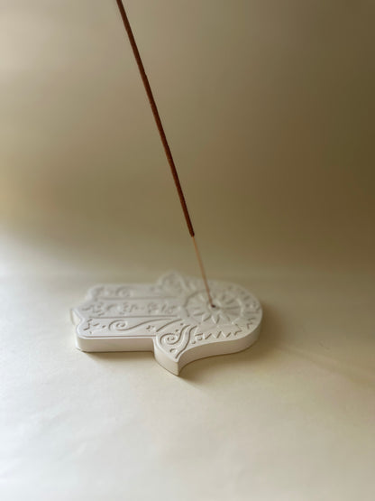 Hamsa Incense Holder – Concrete Vessel | Moonglow