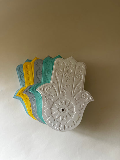 Hamsa Incense Holder – Concrete Vessel | Moonglow : Pack of 2
