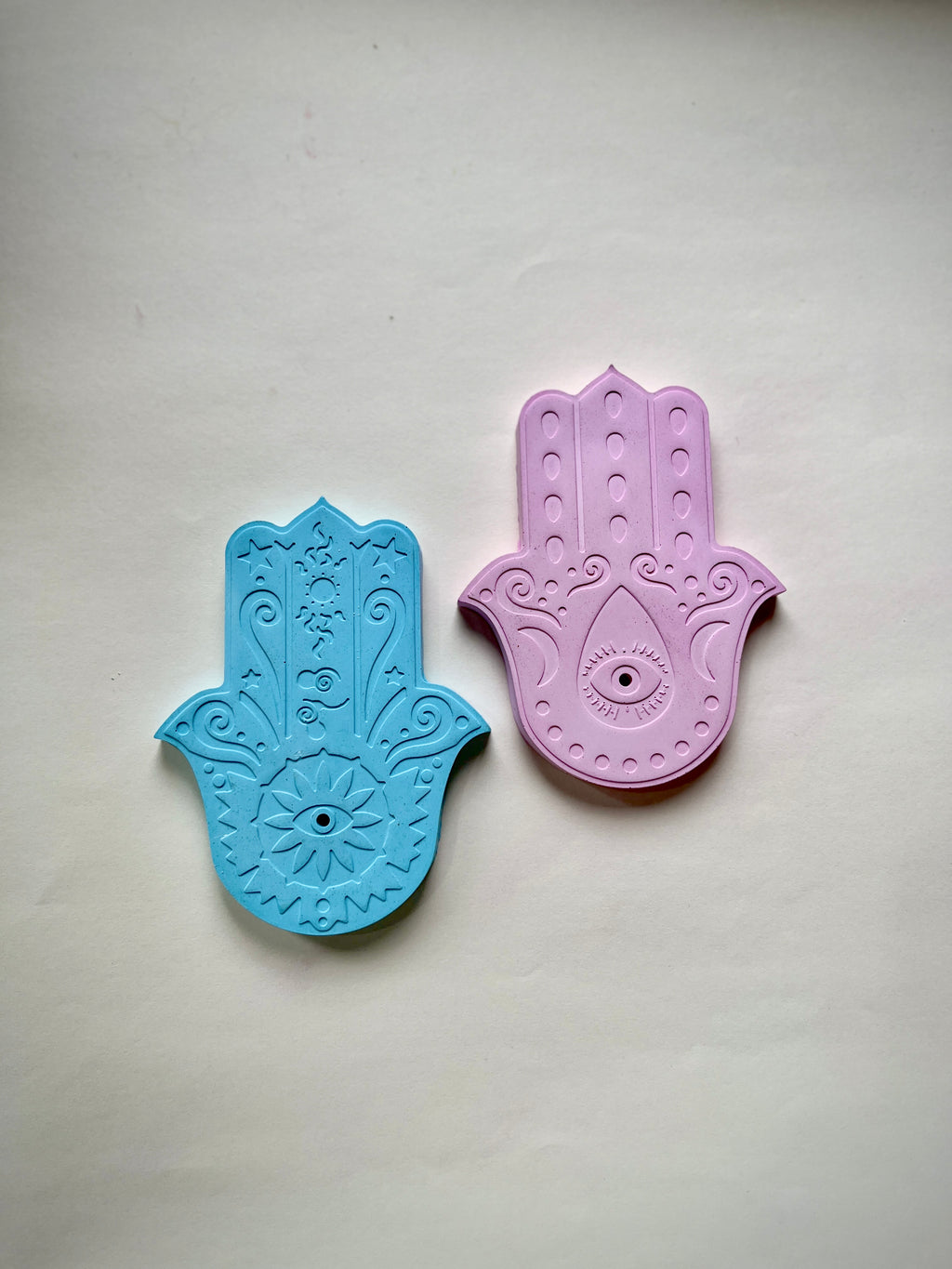 Hamsa Incense Holder – Concrete Vessel | Moonglow : Pack of 2