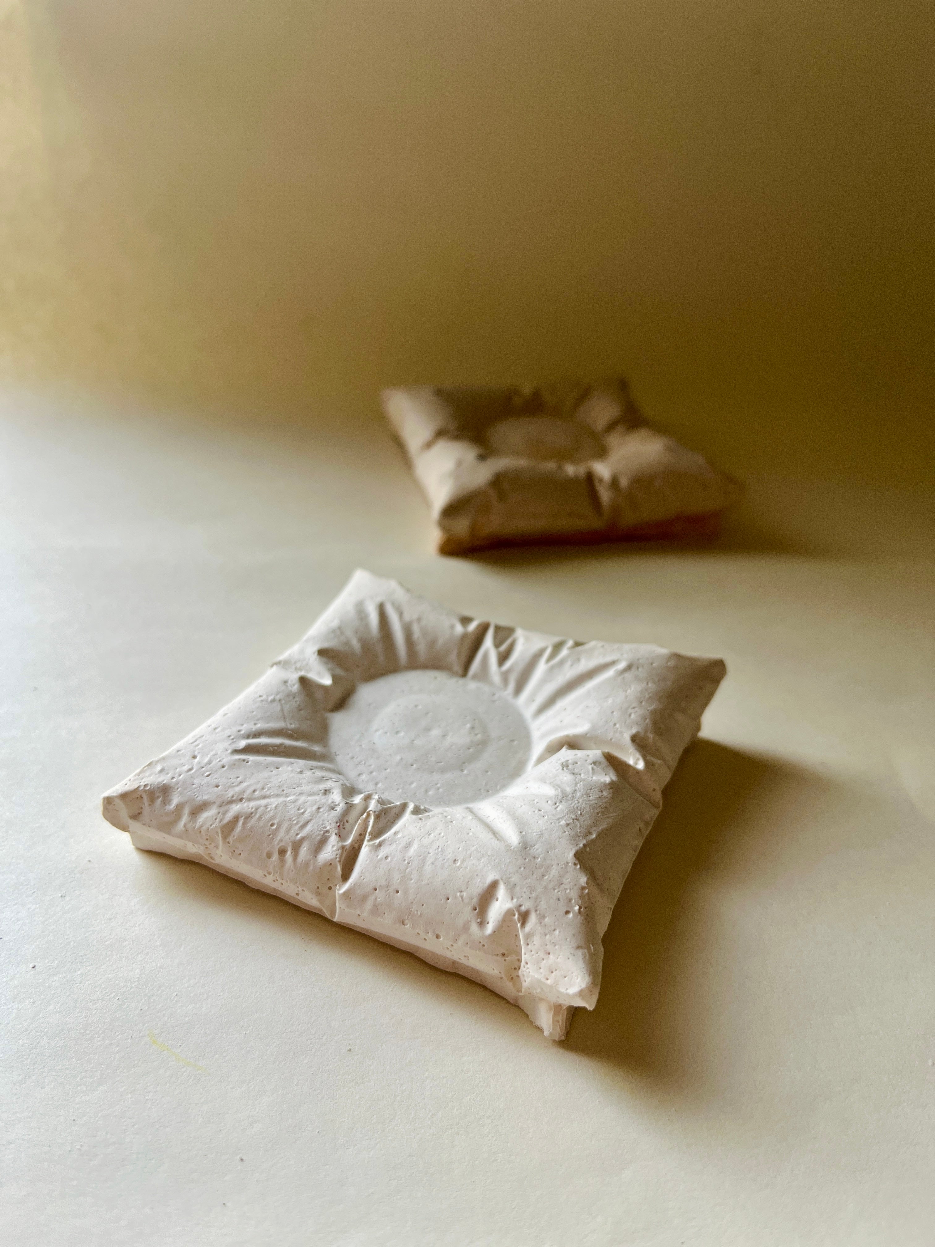 Pillow Candle Holder – Concrete Vessel | Moonglow : Pack of 2