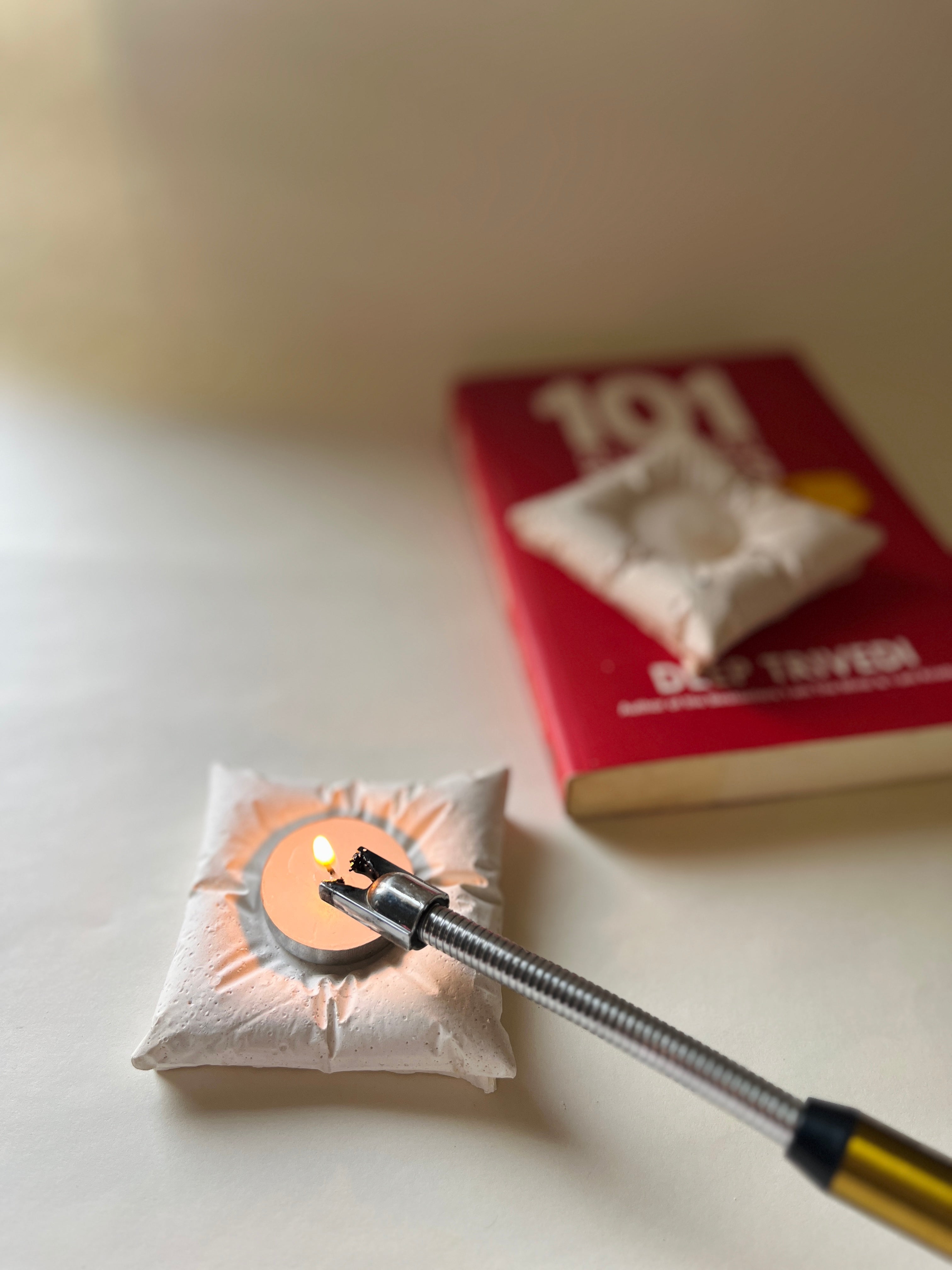 Pillow Candle Holder – Concrete Vessel | Moonglow